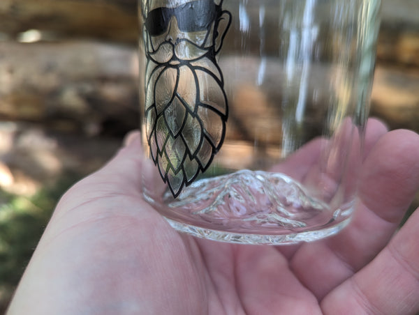 Hand Blown Hoppy Camper Mount Washington Beer Glass